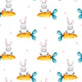 cute easter with bunny template card design for background Royalty Free Stock Photo