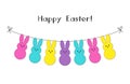 Cute Easter bunting with lovely bunnies for your decoration