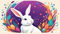 Cute easter buny card with copy space Royalty Free Stock Photo