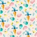 cute easter carrot seamless pattern design for background