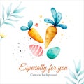 cute easter carrot template card design for background Royalty Free Stock Photo