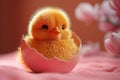 Cute easter chick in an easter egg shell Royalty Free Stock Photo