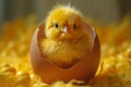 Cute easter chick in an easter egg shell Royalty Free Stock Photo