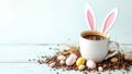 Cute easter coffee with beans Royalty Free Stock Photo