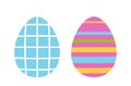 Geometric patterned Easter eggs clipart set. Colorful Easter eggs flat vector illustration. Royalty Free Stock Photo