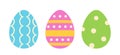 Geometric patterned Easter eggs clipart set. Colorful Easter eggs flat vector illustration. Royalty Free Stock Photo