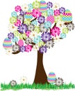 Cute Easter Egg Daisy Tree Royalty Free Stock Photo
