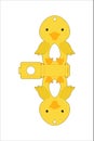Cute easter egg holder duck template. Retail paper box for the easter egg. Printable color scheme. Laser cutting vector template Royalty Free Stock Photo