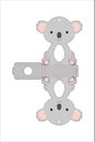 Cute easter egg holder koala template. Retail paper box for the easter egg. Printable color scheme. Laser cutting vector template Royalty Free Stock Photo