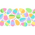 Cute Easter Eggs geometric abstract background in flat minimalism style