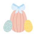 Cute Easter eggs for kids illustration, design element for spring themed invitations Royalty Free Stock Photo
