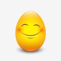 Cute Easter emoticon, emoji - egg - vector illustration