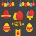 Cute Easter set of labels, ribbons and other Royalty Free Stock Photo