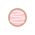 Cute easter sugar cookie round vector illustration icon Royalty Free Stock Photo