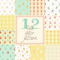 12 cute easter vector patterns (tiling)