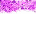 Cute easy drawing pink and purple flower on white background. Royalty Free Stock Photo