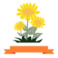 Cute of easy sunflower cartoon vector Royalty Free Stock Photo