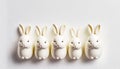 Cute eater bunnies on bright background