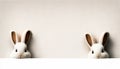 Cute eater bunnies on bright background