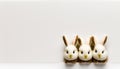 Cute eater bunnies on bright background