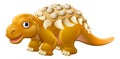 Cute Edmontonia Cartoon Dinosaur Royalty Free Stock Photo