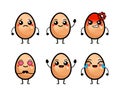 Cute egg characters vector illustration Royalty Free Stock Photo