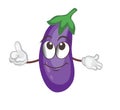 Cute eggplant character set . cartoon vector illustration