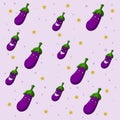 cute eggplant with stars pattern
