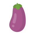 Cute eggplant vegetable, isolated colorful vector icon