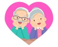 Elderly couple lovely.Grandmother and grandfather together Royalty Free Stock Photo