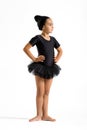 Cute elegant little girl in a black tutu