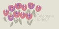 Cute elegant pastel rosy tulip element