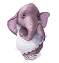 cute elephant ballerina with flower Royalty Free Stock Photo