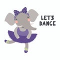 Cute elephant ballerina Royalty Free Stock Photo