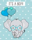 Cute elephant with balloons Royalty Free Stock Photo