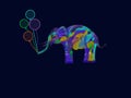 Cute elephant with balloons Royalty Free Stock Photo