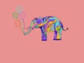 Cute elephant with balloons Royalty Free Stock Photo
