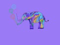 Cute elephant with balloons