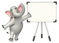 Cute Elephant cartoon character with white board Royalty Free Stock Photo