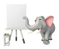 Cute Elephant cartoon character with white board Royalty Free Stock Photo