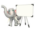 Cute Elephant cartoon character with white board Royalty Free Stock Photo