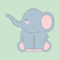 Cute elephant cartoon. vector illustration