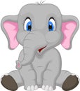 Cute elephant cartoon sitting Royalty Free Stock Photo