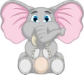 Cute elephant cartoon sitting Royalty Free Stock Photo