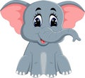 Cute elephant cartoon sitting Royalty Free Stock Photo