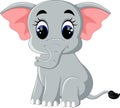 Cute elephant cartoon sitting Royalty Free Stock Photo