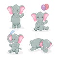 Cute elephant cartoon vector illustration Royalty Free Stock Photo