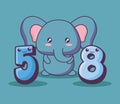 Cute elephant clebrating party kawaii character