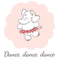 Cute elephant dancing isolated vector illustration. Royalty Free Stock Photo