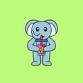 Cute elephant Drinking Boba milk tea. Animal cartoon concept isolated. Can used for t-shirt, greeting card, invitation card or Royalty Free Stock Photo